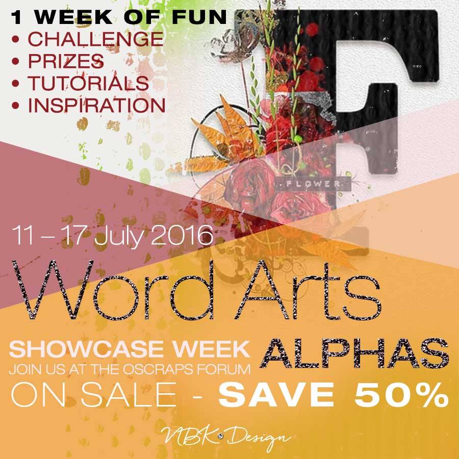 Showcase Challenge – Alpha & Word Arts plus a great new Tutorial by Ona